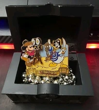 DVC Cruise Mickey and Donald Disney Movies Treasure Chest Pin Necklace 50447 LE