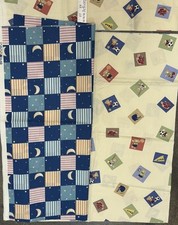 VTG Daisy Kingdom Fabric SMOOTH SAILING Patch Moon/Stars 2/3 Yd 1 Yd Teddy Bears