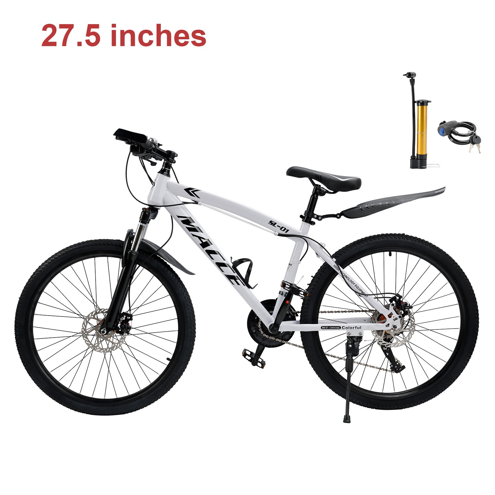 27.5" Black 27 speed double disc brake Suspension Fork mountain bike MTB adults#