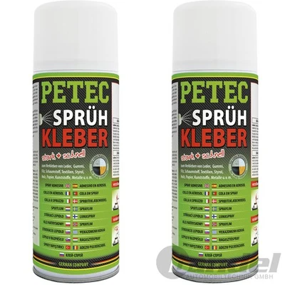 2x 400ml PETEC SPRÜHKLEBER TRANSPARENT UNIVERSAL KONTAKTKLEBER INNEN + AUßEN - Bild 1 von 3