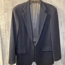 VTG Polo Ralph Lauren Wool Blazer Mens 42 Navy Virgin Wool Sport Coat University