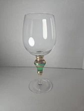 Artland Chirstmas Splendor 8 7/8" Water Glasses/Goblets Jewel Stem 20 Oz