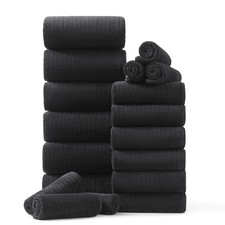 18 Piece Family Bath Towel Set Include 6 Bath Towels,6 Hand Towels and 6 Wash...