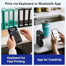 Supvan Bluetooth Label Maker Machine Support Clavier App 30+ Polices E11 - noir