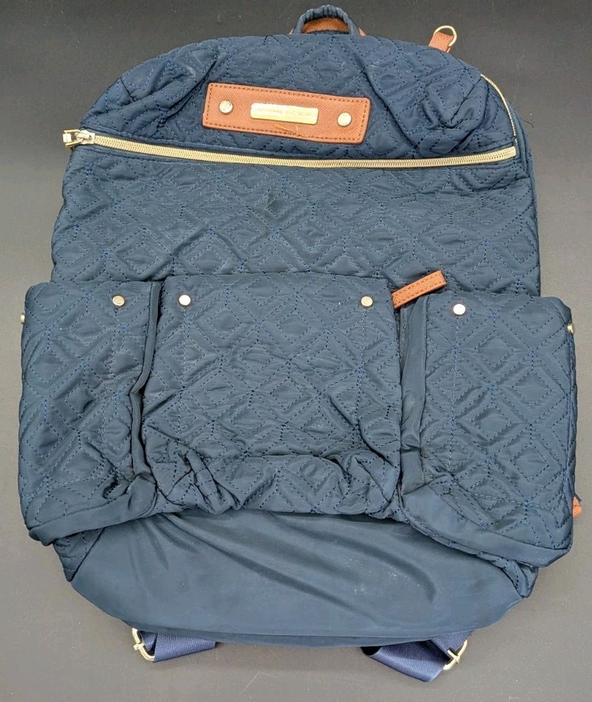 adrienne vittadini quilted backpack with laptop sleeve charcoal grey Adrienne Vittadini Quilted Nylon Backpack w/Laptop Sleeve, Blue