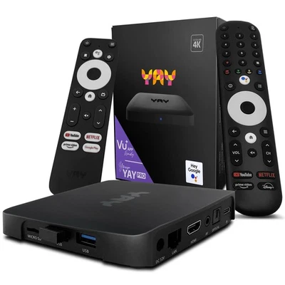 VU+ YAY GO PRO Box TV Android 4K UHD, Android TV 12, Chromecast, Noir - Photo 1/4