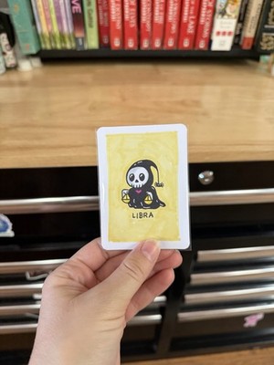 ACEO Original Libra Horrorscope Tattoo Flash 2.5x3.5 By Revy Alcohol Marker