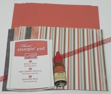 REALLY RUST FELT INK PAD REFILL RIBBON 6X6 DESIGNER PAPER CARDSTOCK STAMPIN UP