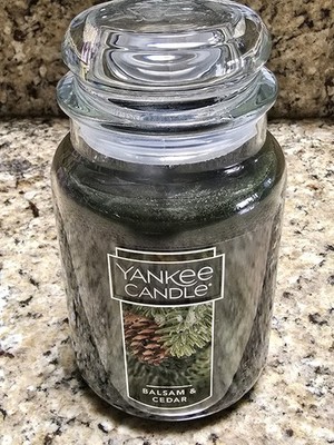Yankee Candle BALSAM and CEDAR Christmas Winter Holiday Large 22 oz Jar Candle
