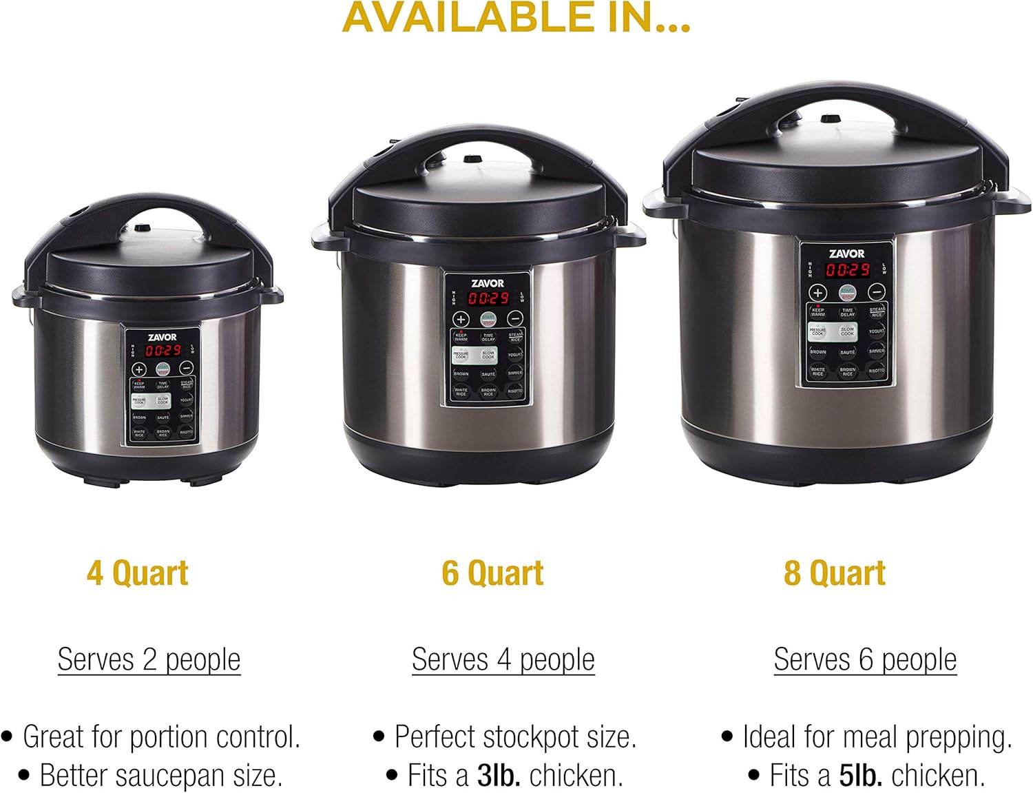 LUX 8 Qt Stainless Steel Multi-Cooker with Test Kitchen Cookbook Bundle