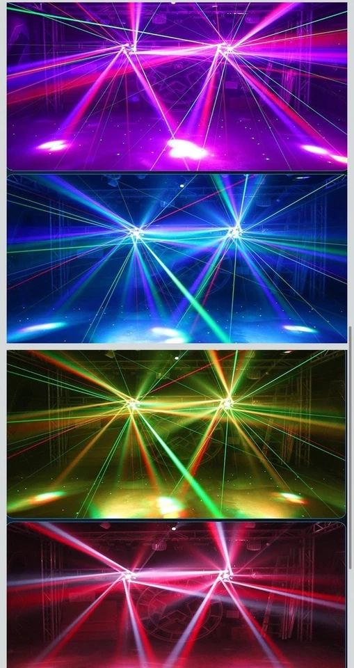 6 Head Bee Eye Led Beam Moving Head Wash Light DJ Disco Stage Effect Lights - Image 4 of 4