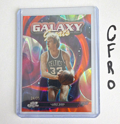 Larry Bird /25 Orange Refractor 2025-26 Topps Cosmic Chrome Galaxy Greats