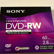 Sony Handycam Mini DVD-RW Disc 2.8GB 60 min Double Sided Scratch Resistant