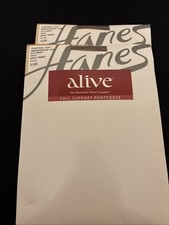 Hanes Alive Control Top Pantyhose-Reinforced Toe-Size D Barely There-2 Pair