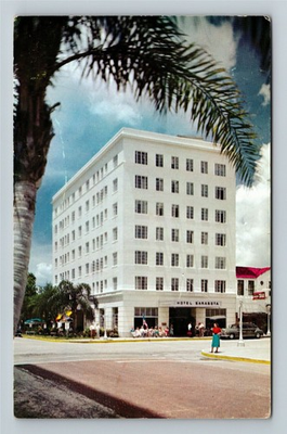 #ad FL Florida Sarasota Hotel Guests Classic Car Antique Vintage Postcard $0.99
