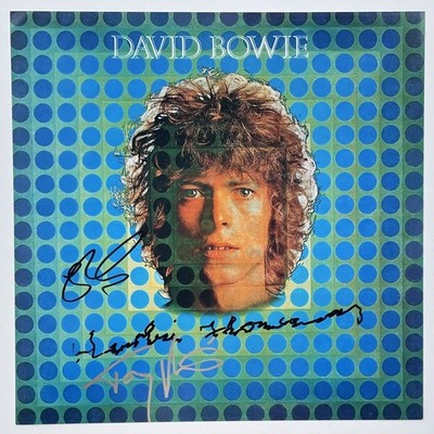 SIGNIERT TONY VISCONTI WAKEMAN BLUMEN DAVID BOWIE SPACE ODDITY 12x12 FOTO SELTEN