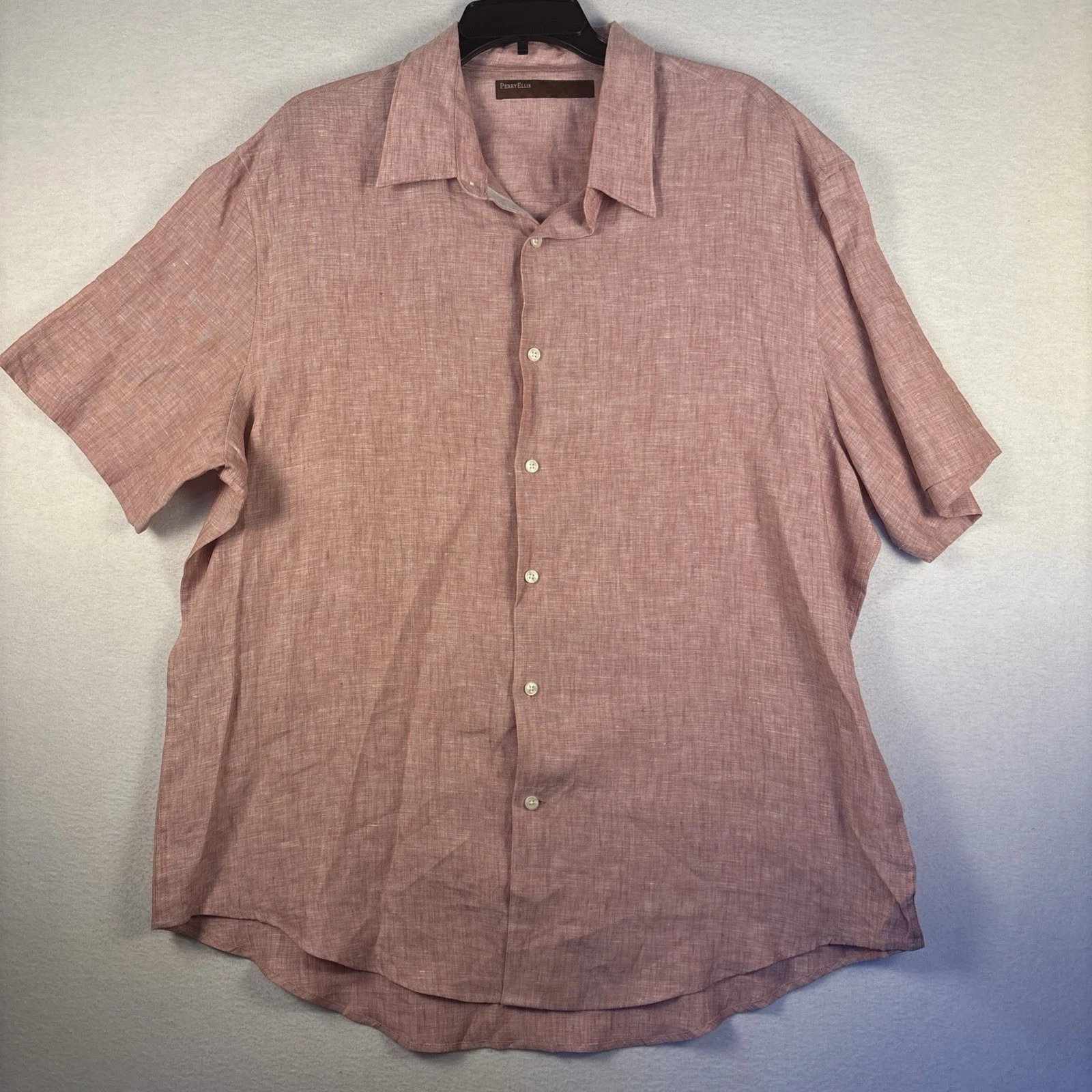 Perry Ellis 100% Linen Red Men’s Shirt 2XL Short Sleeve Button Up Beach
Opens in a new window or tab