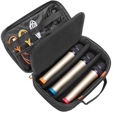 3 Slots Wireless Microphone Carrying Case, Microphone Storage Bag Fits for 3 ...