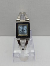Womens Guess Watch Silver Tone Tank Silver Tone Bracelet Blue Dial New Battery