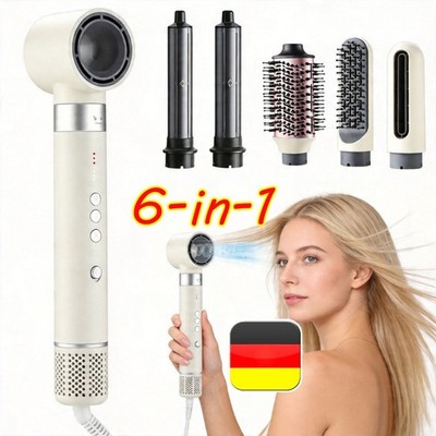 Hairstyler 6 in 1 Stylingbürsten Hair Styler Set Haarstyler Mit Föhn Lockenstab