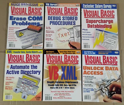 Visual Basic Magazines Lot Of 6 1999-2000 Computer Programming XML Windows