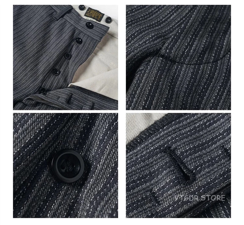 Men's 1930's Black and Grey Stripes Pants Vintage Style Suit