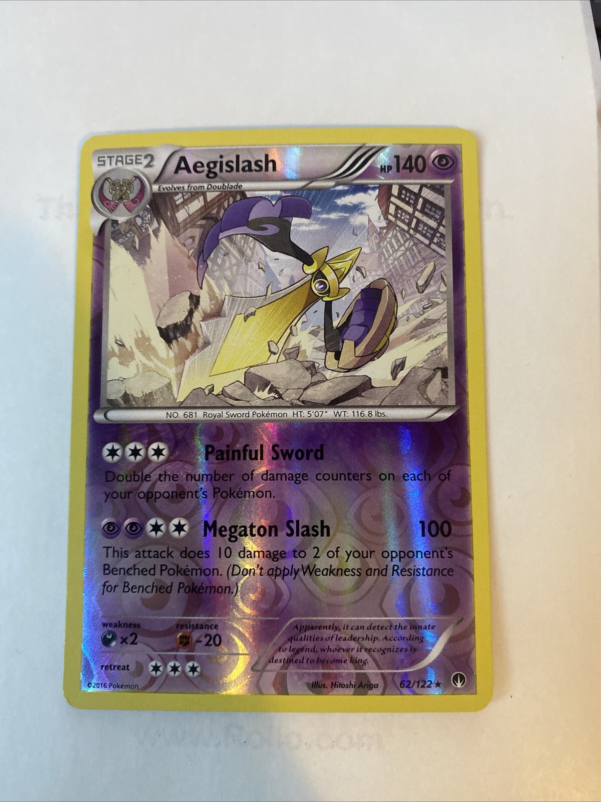 Aegislash 62/122 Rev Reverse Holo XY Breakpoint Pokemon NM