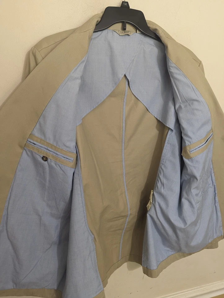 Hombre L.L. Chaqueta Blazer Abrigo Deportivo Bean Beige Tostado Talla 46R  Foto 3 de 4