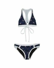 Splendid Littles Girl's Printed Halter Set Big Kids Navy Swimsuit Set Size 10