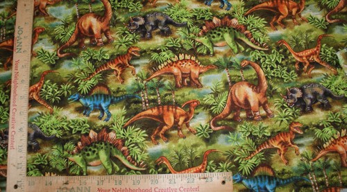 Dinosaur Prehistoric Jurassic Quilting Sewing Cotton Fabric 20 x 33" Fast Ship - Picture 1 of 2