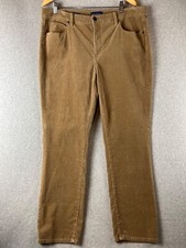 Talbots High Waist Straight Leg Corduroy Pants Womens Plus 16 W Brown*
