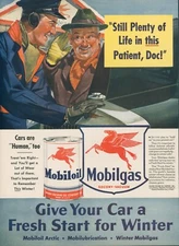 1941 Mobil Oil Gas Fresh Start For Winter Life Patient Doc Vintage Print Ad L9