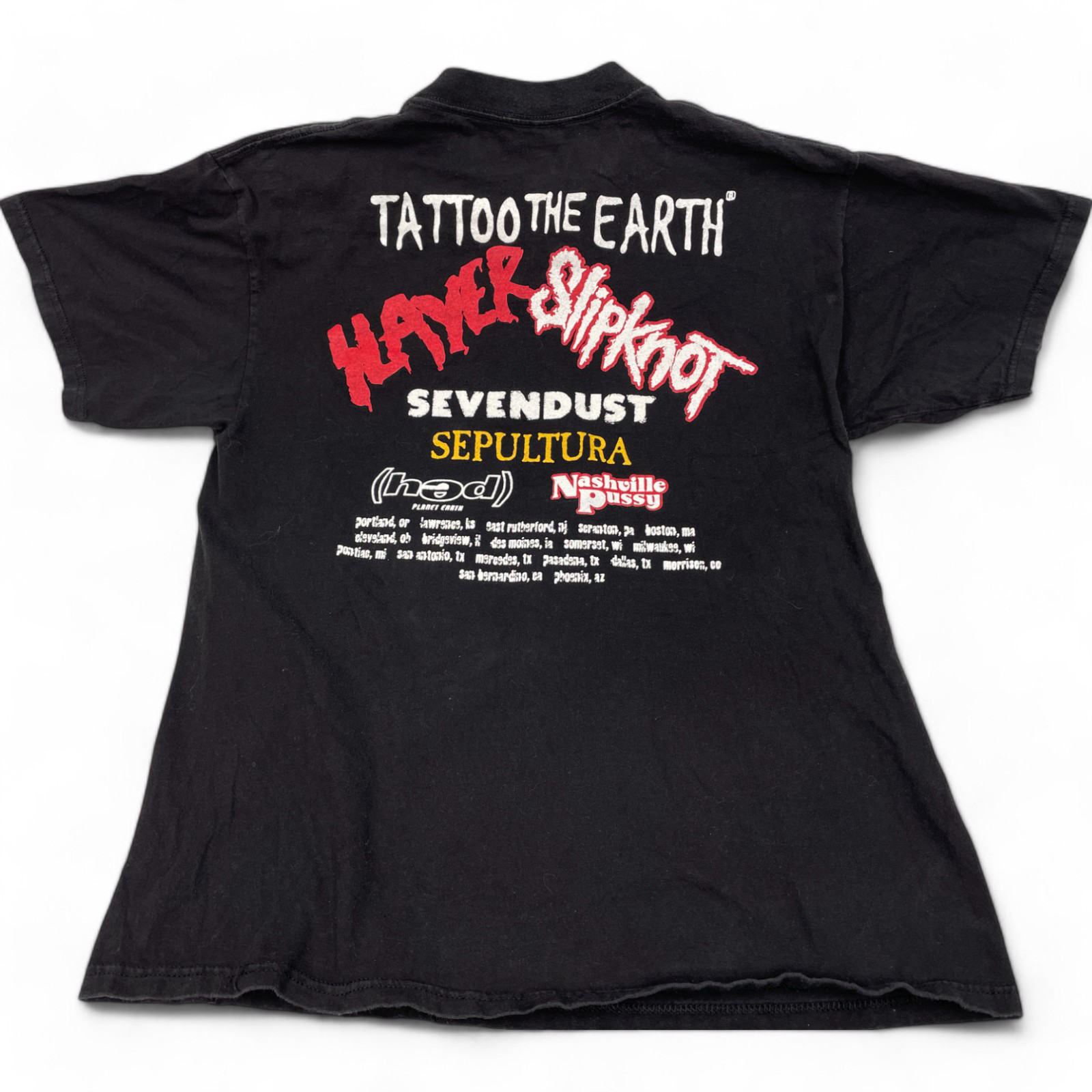 Tattoo The Earth 2000 Concert Tour Slipknot Slayer Sevendust Concert T-Shirt XL