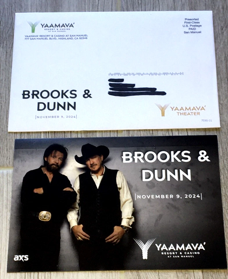 BROOKS AND DUNN CONCERT TICKET Advertisement Nov. 9 2024 YAAMAVA RESORT & CASINO - Image 3 of 4