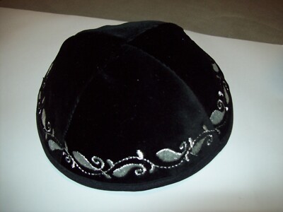 1x Kippa, Kipot, Kipah, Kippot, Kipa schwarz 16-17cm 
