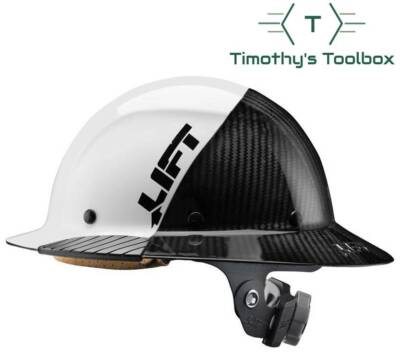 Lift Safety HDF-50C19WC Dax 50/50 Carbon Fiber Full Brim Hard Hat  White-Black | eBay