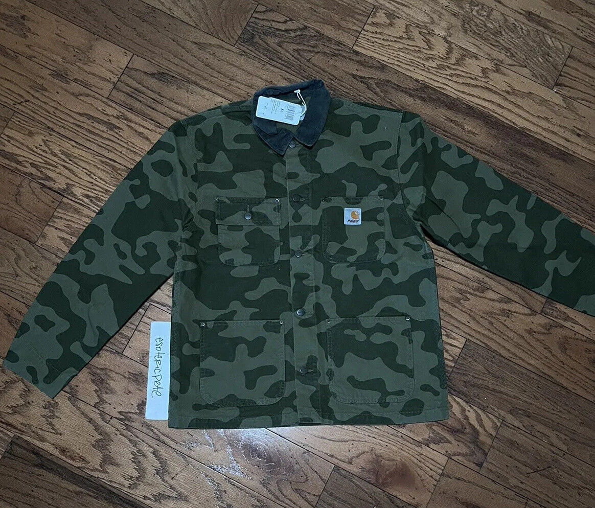 NEW XL PALACE CARHARTT WIP MICHIGAN COAT DOLLAR GREEN CAMO chore