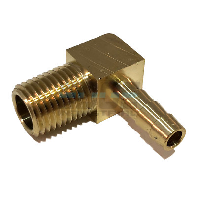 #ad 1 4quot; HOSE ID TO 1 4quot; MALE NPT MNPT 90 DEGREE BARSTOCK ELBOW BRASS FITTING WOG $13.73