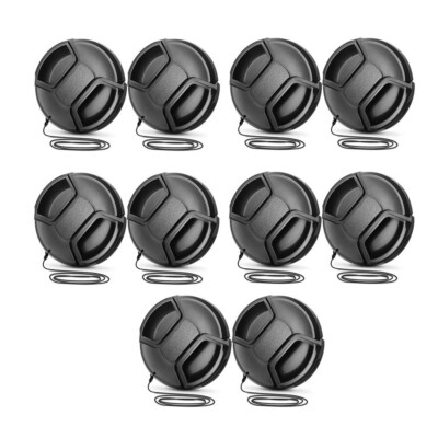 10 Pcs 55mm Snap-On Lens Cap Kit for Canon Nikon Pentax Fujifilm Lense