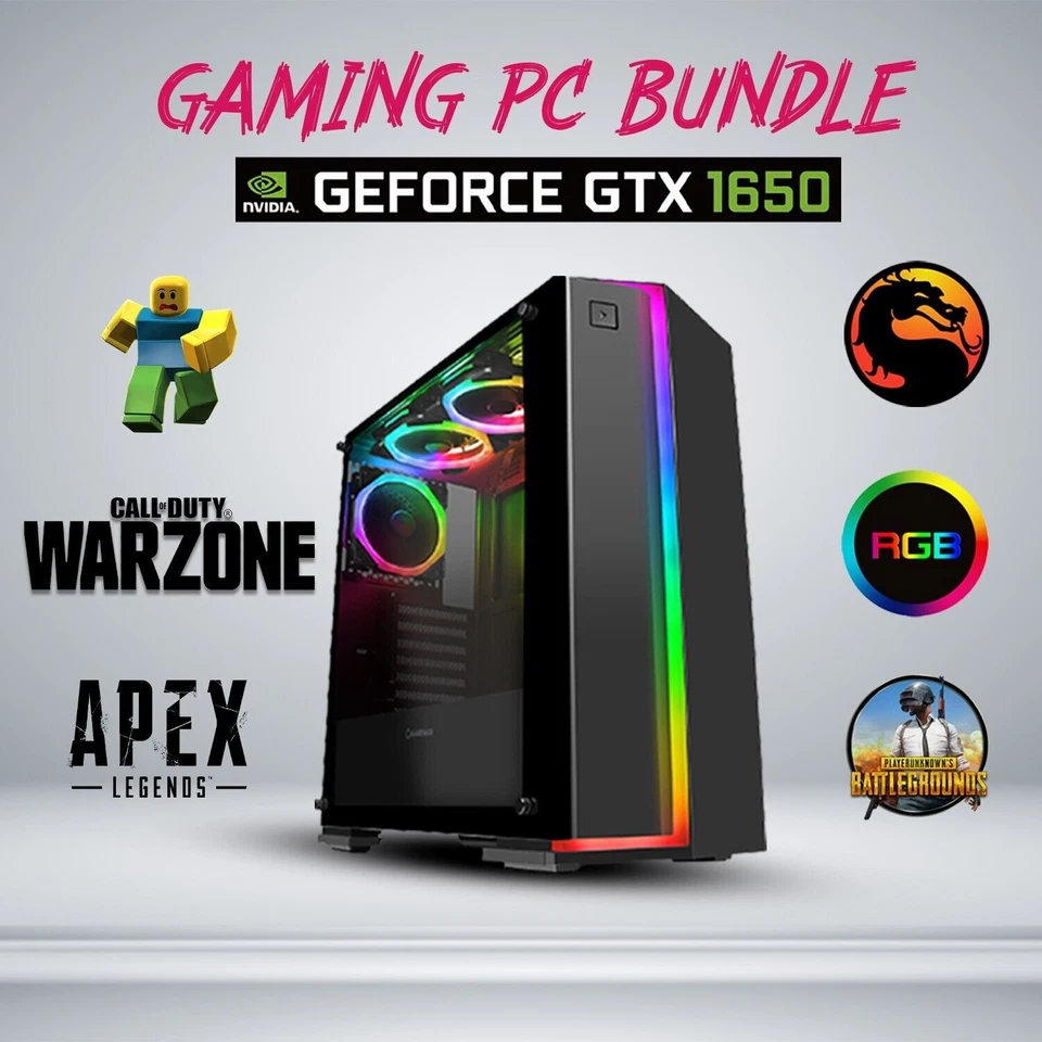 Gaming PC Desktop i5 i7 2TB 16GB RAM NVIDIA GTX 1660 Windows 11 Computer WiFi