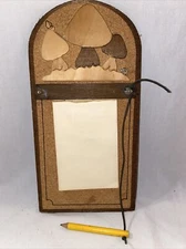 Vintage Mushroom Cork Wall Hanging Bulletin Message Board MCM