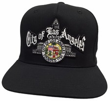 City Of Los Angeles White Script Black Snapback