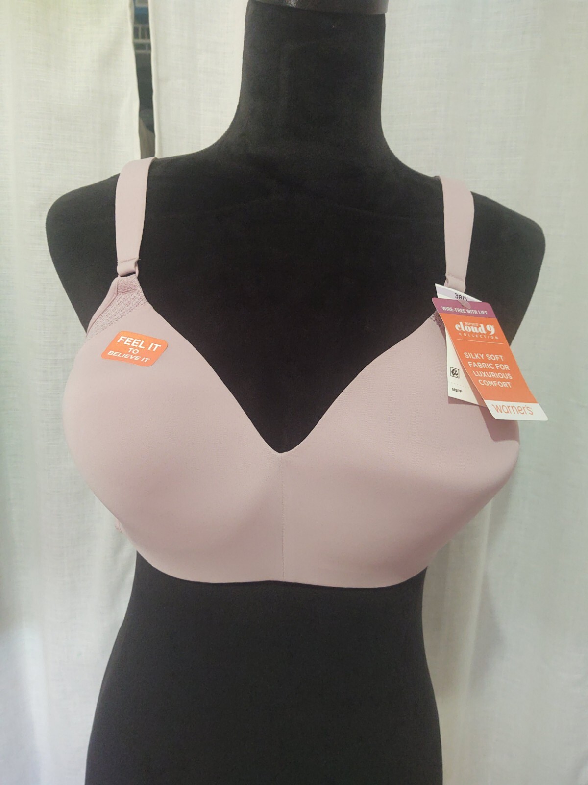 NWT Warners Cloud 9 Wire-Free Bra RN2771A 38D Light Pink New with Tags-image