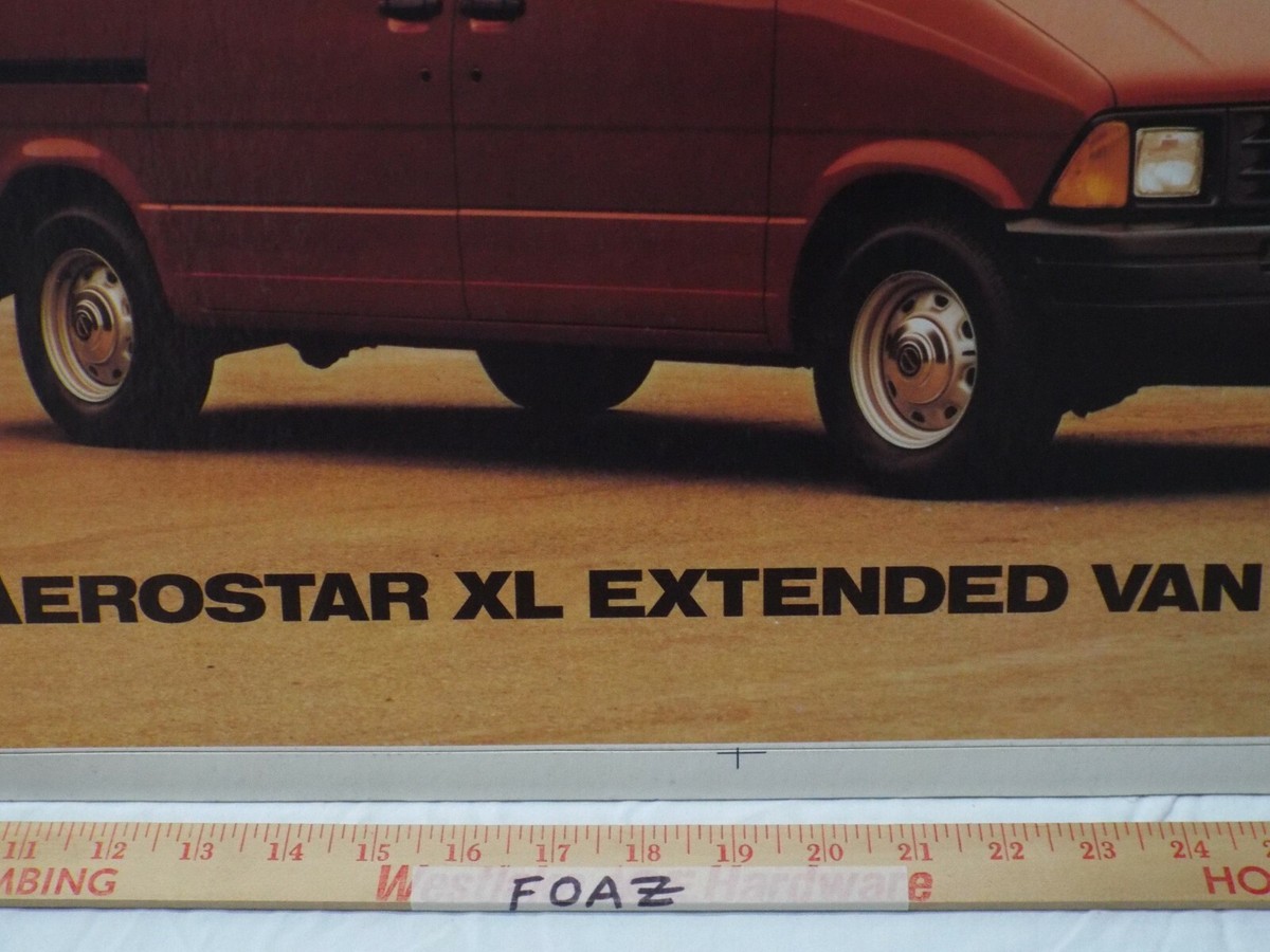 Showroom Sign/Promotional Poster 1990 Ford Aerostar XL Extended
