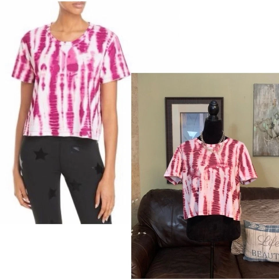Top NANETTE LEPORE "PLAY" NUEVO CON ETIQUETAS Manga Corta Tie-Dye *Berry/Blanco L Foto 2 de 4