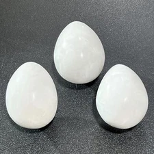 White Agate Crystal Egg Carving Wholesale Gemstone Decor Supply