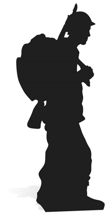 World War Wartime Soldier Silhouette Lifesize Cardboard Cutout / Standee  Combat