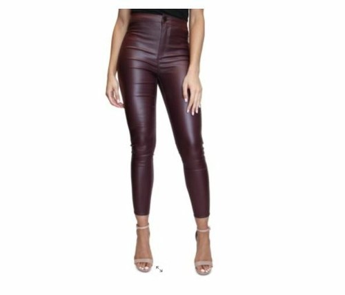 faux leather coated jeans