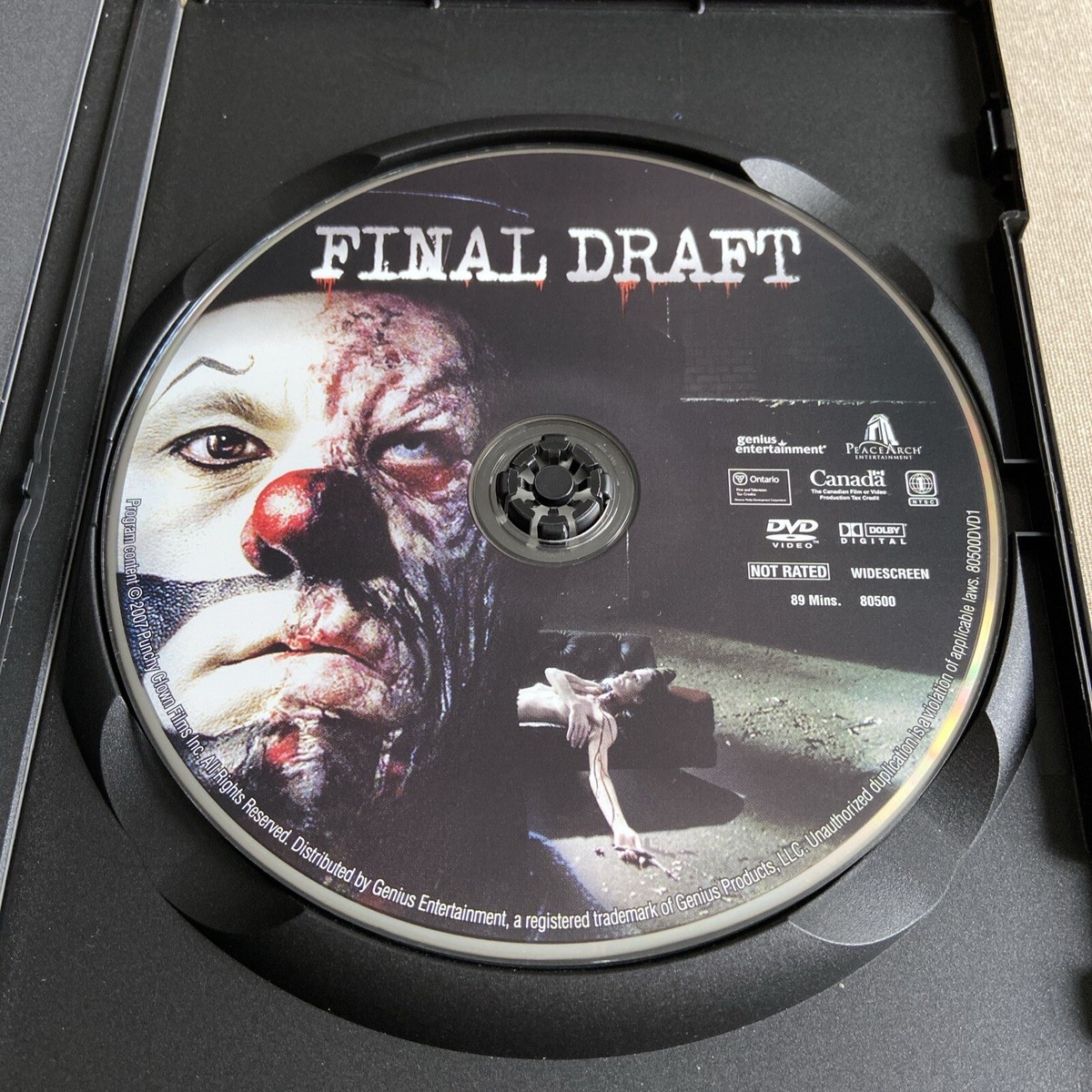 Final Draft (DVD, 2007) Horror Clowns James Van Der Beek Darryn
