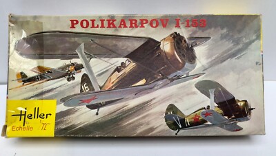 NOS Vintage 1975 Heller Polikarpov I-153 airplane model unbuilt 1:72 scale SL